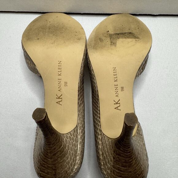 Anne Klein 2 D'orsay Snakeskin Embossed Peep Toe High Heel Shoes Women's Size 9 - Picture 9 of 12